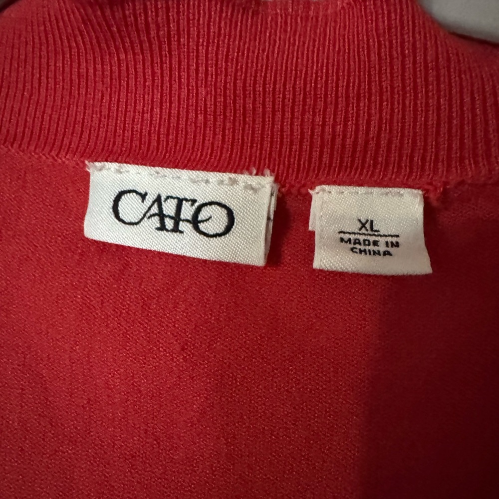 Cato ruffled shrug, size XL, 3/4 sleeve, hook &eye front closure - Picture 2 of 3